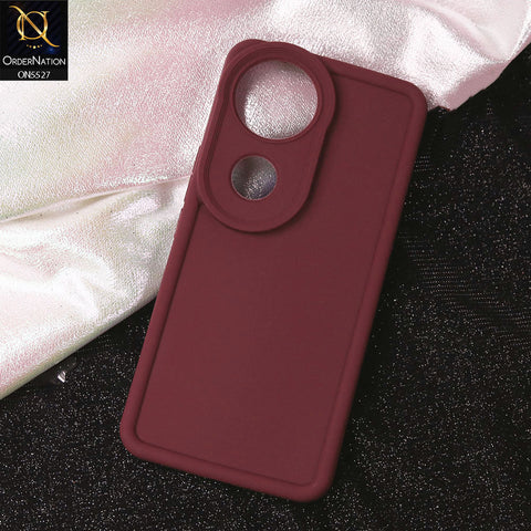 vivo V50 Cover - Maroon - Soft Silicone Case With Round Bumper Matte TPU Shockproof Cover