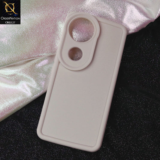 vivo V50 Cover - Off White -Soft Silicone Case With Round Bumper Matte TPU Shockproof Cover