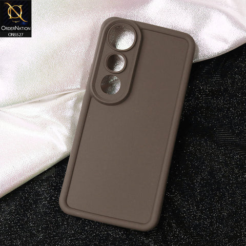 Vivo V50 Lite Cover - Brown -Soft Silicone Case With Round Bumper Matte TPU Shockproof Cover