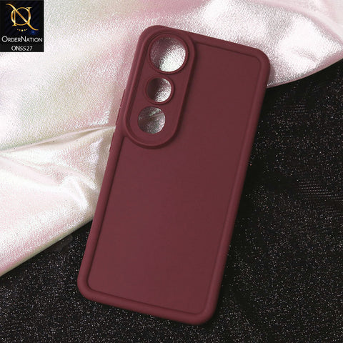 Vivo V50 Lite Cover - Maroon - Soft Silicone Case With Round Bumper Matte TPU Shockproof Cover