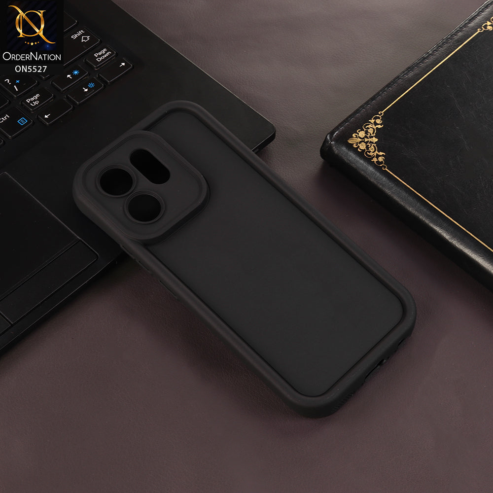 vivo S50t Cover - Black - Soft Silicone Case With Round Bumper Matte TPU Shockproof Cover