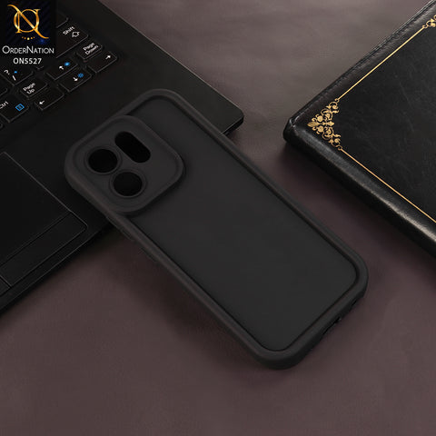 vivo S50t Cover - Black - Soft Silicone Case With Round Bumper Matte TPU Shockproof Cover