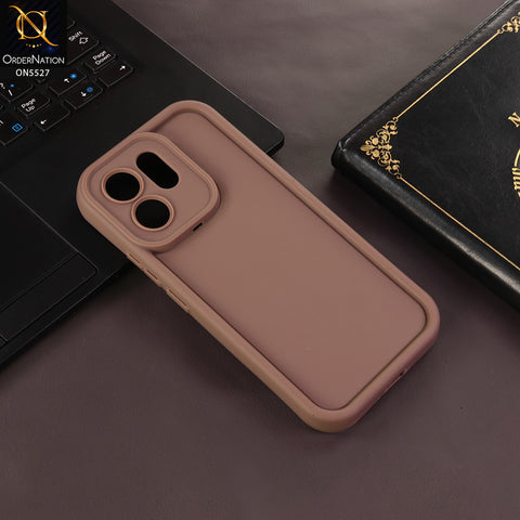 vivo V70 Elite Cover - Brown - Soft Silicone Case With Round Bumper Matte TPU Shockproof Cover