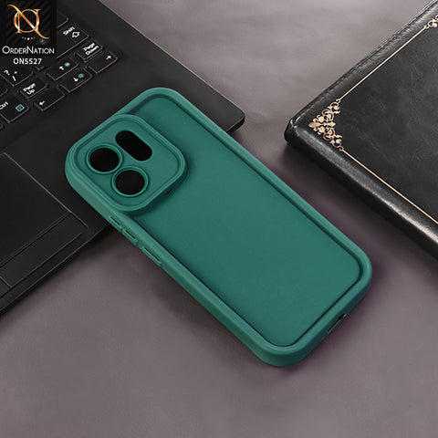 Vivo V70 Cover - Dark Green - Soft Silicone Case With Round Bumper Matte TPU Shockproof Cover