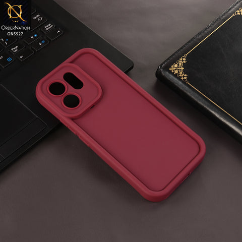 Vivo S50 Cover - Mahroon - Soft Silicone Case With Round Bumper Matte TPU Shockproof Cover