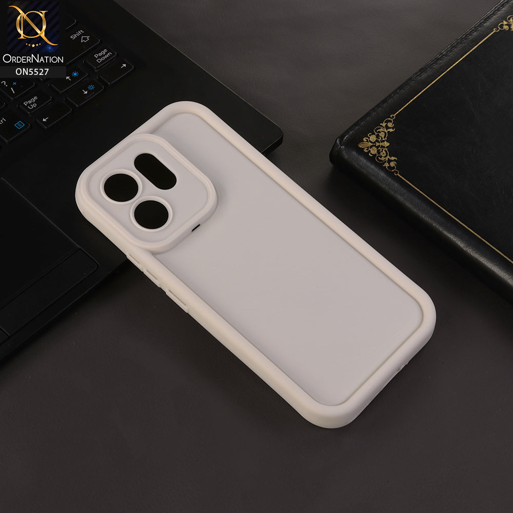 Vivo S50 Cover - White - Soft Silicone Case With Round Bumper Matte TPU Shockproof Cover