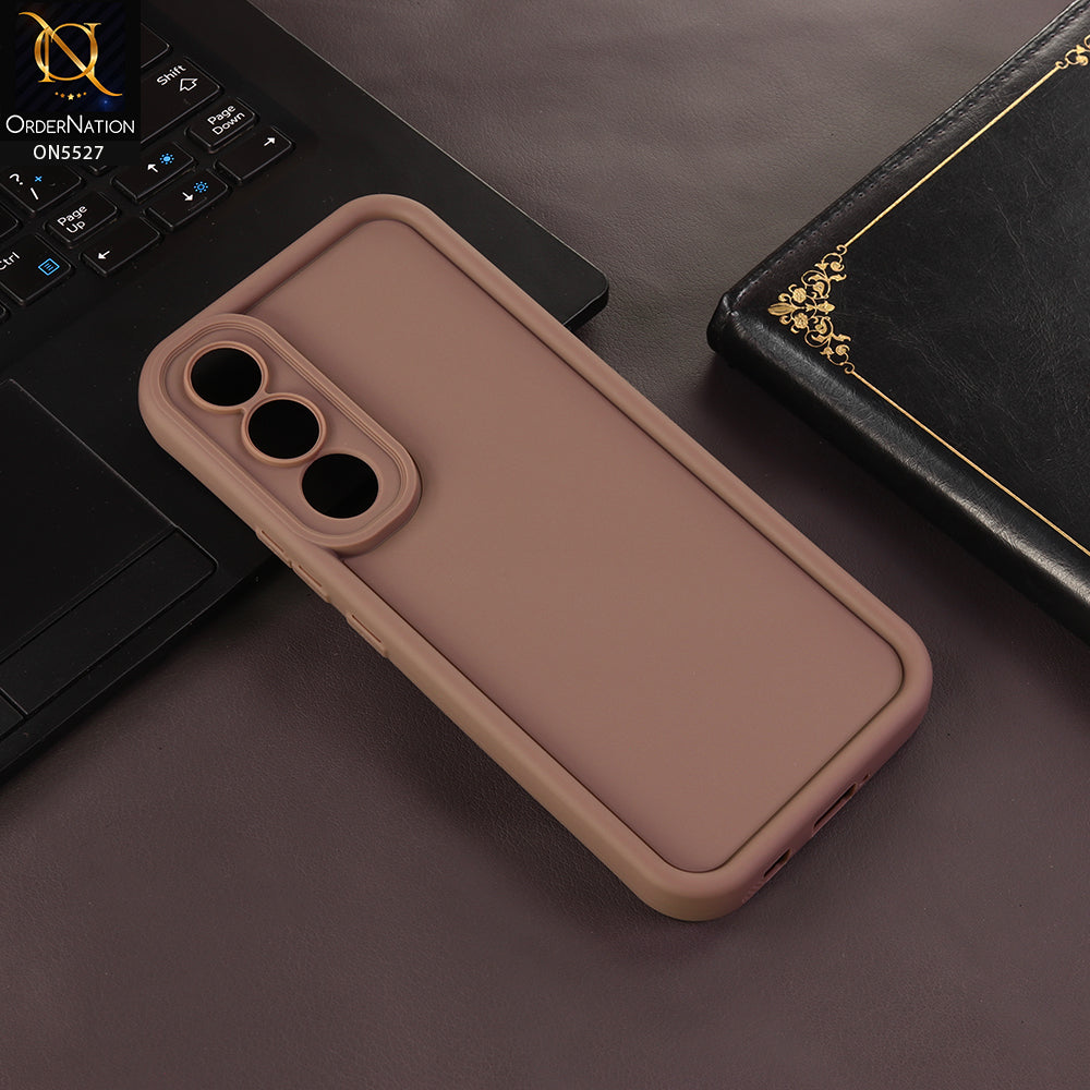 Vivo V70 FE Cover - Brown - Soft Silicone Case With Round Bumper Matte TPU Shockproof Cover