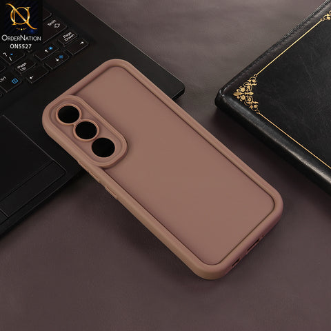 Vivo V70 FE Cover - Brown - Soft Silicone Case With Round Bumper Matte TPU Shockproof Cover