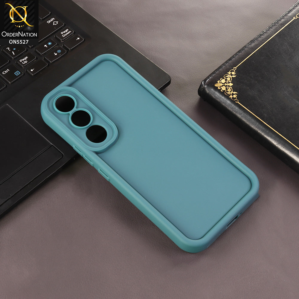 Vivo V70 FE Cover - Dark Green - Soft Silicone Case With Round Bumper Matte TPU Shockproof Cover
