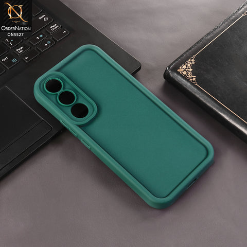 Vivo V70 FE Cover - Dark Green - Soft Silicone Case With Round Bumper Matte TPU Shockproof Cover