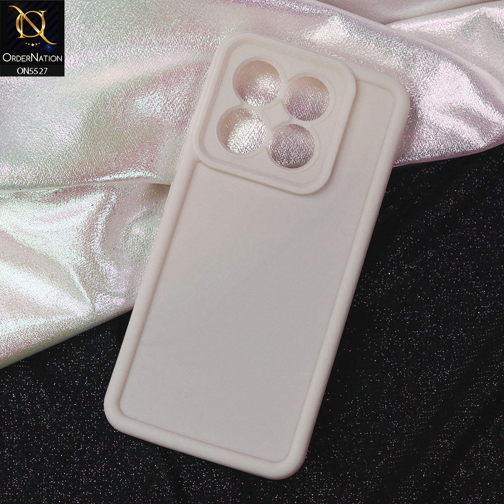 Xiaomi 14T Cover - Off White -Soft Silicone Case With Round Bumper Matte TPU Shockproof Cover