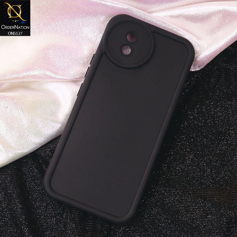 Vivo Y02 Cover - Black - Soft Silicone Case With Round Bumper Matte TPU Shockproof Cover