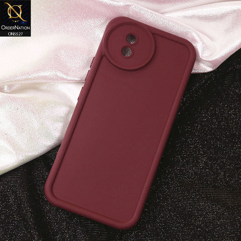 Vivo Y02 Cover - Maroon - Soft Silicone Case With Round Bumper Matte TPU Shockproof Cover