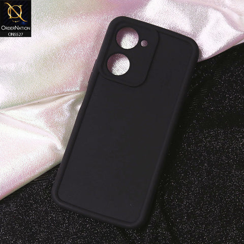 Vivo Y03 Cover - Black - Soft Silicone Case With Round Bumper Matte TPU Shockproof Cover