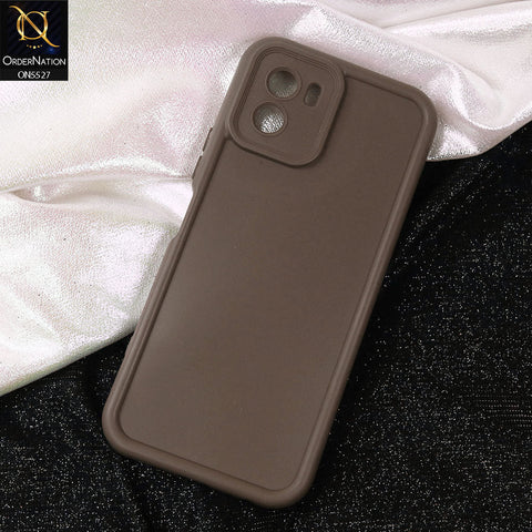 Vivo Y15s Cover - Brown -Soft Silicone Case With Round Bumper Matte TPU Shockproof Cover
