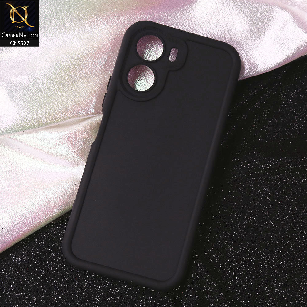 Vivo Y56 Cover - Black - Soft Silicone Case With Round Bumper Matte TPU Shockproof Cover