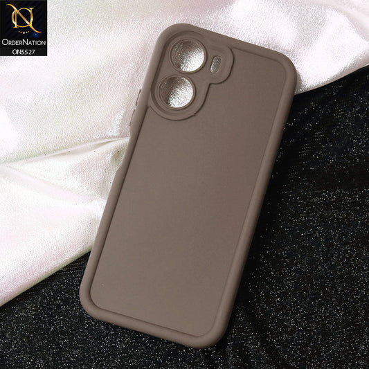 Vivo Y56 Cover - Brown -Soft Silicone Case With Round Bumper Matte TPU Shockproof Cover
