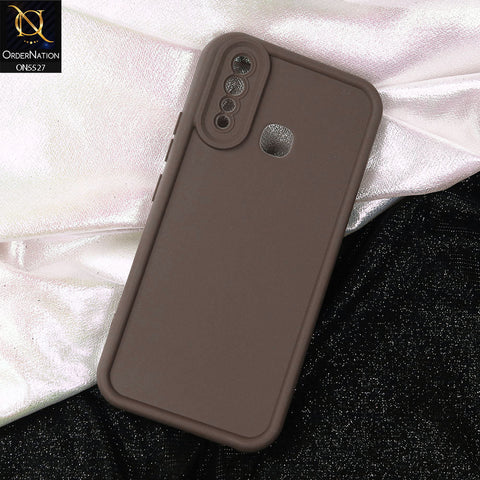Vivo Y19 Cover - Brown -Soft Silicone Case With Round Bumper Matte TPU Shockproof Cover