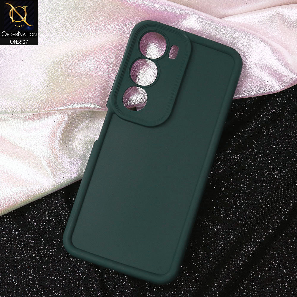 Vivo Y29 5G Cover - Green - Soft Silicone Case With Round Bumper Matte TPU Shockproof Cover