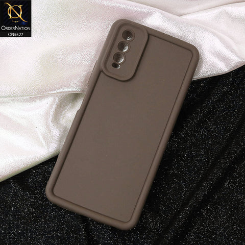 Vivo Y20s Cover - Brown -Soft Silicone Case With Round Bumper Matte TPU Shockproof Cover