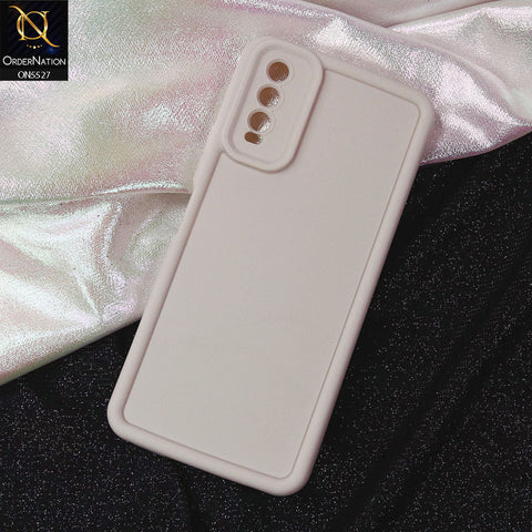 Vivo Y11s Cover - Off White -Soft Silicone Case With Round Bumper Matte TPU Shockproof Cover
