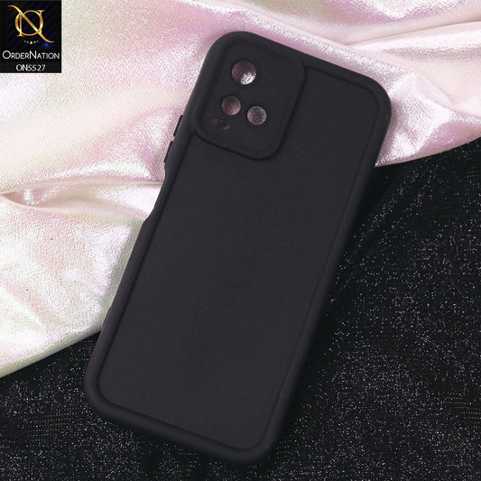 Vivo Y21 Cover - Black - Soft Silicone Case With Round Bumper Matte TPU Shockproof Cover