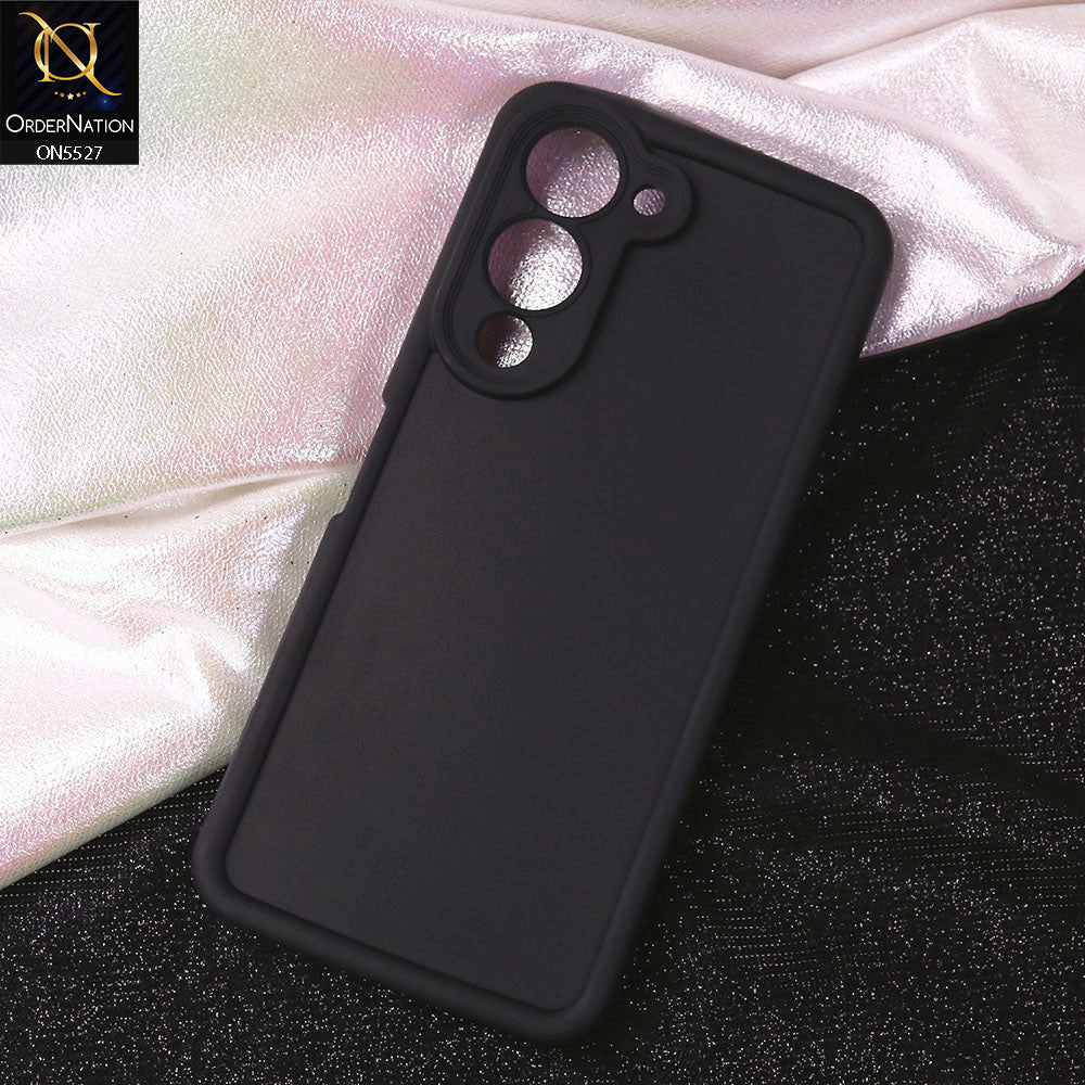 Vivo Y29s Cover - Black - Soft Silicone Case With Round Bumper Matte TPU Shockproof Cover