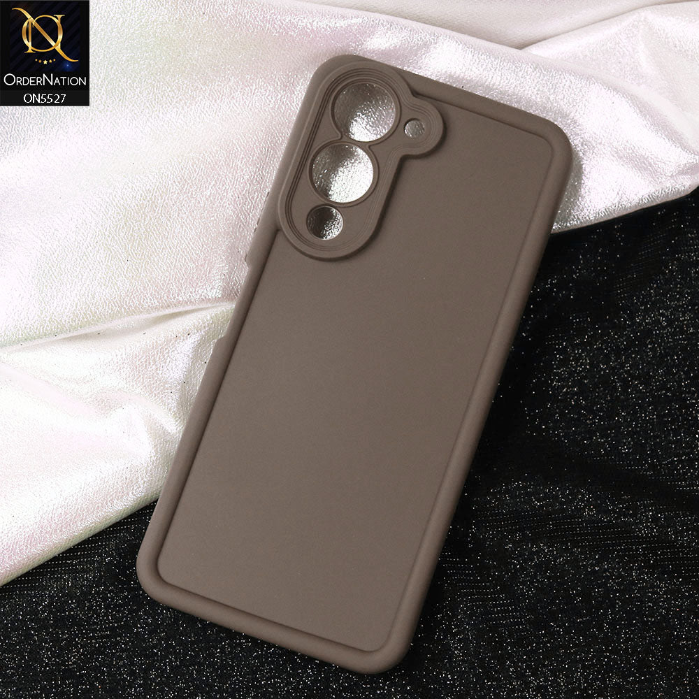 Vivo Y29s Cover - Brown -Soft Silicone Case With Round Bumper Matte TPU Shockproof Cover