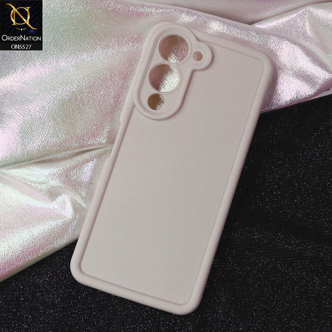Vivo Y04 Cover - Off White -Soft Silicone Case With Round Bumper Matte TPU Shockproof Cover