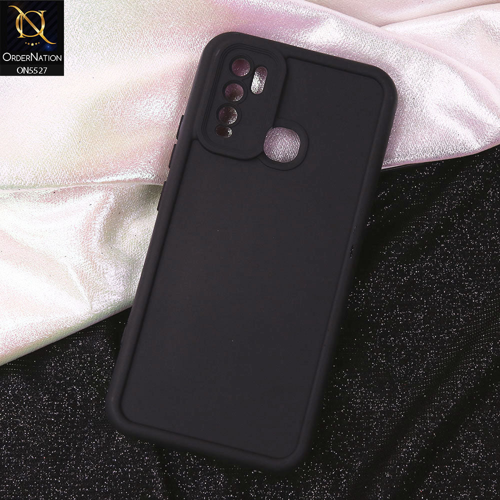 Vivo Y30 Cover - Black - Soft Silicone Case With Round Bumper Matte TPU Shockproof Cover