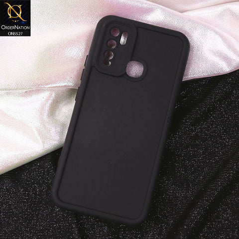 Vivo Y30 Cover - Black - Soft Silicone Case With Round Bumper Matte TPU Shockproof Cover