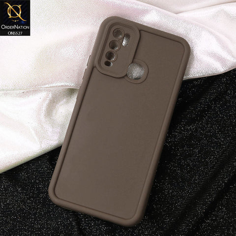 Vivo Y50 Cover - Brown -Soft Silicone Case With Round Bumper Matte TPU Shockproof Cover