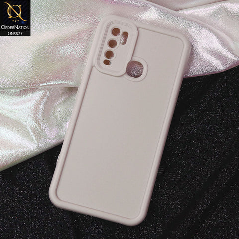 Vivo Y30 Cover - Off White -Soft Silicone Case With Round Bumper Matte TPU Shockproof Cover