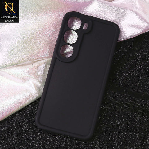 Vivo V40 Lite (IDN) Cover - Black - Soft Silicone Case With Round Bumper Matte TPU Shockproof Cover