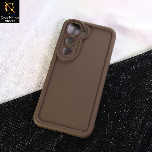 Vivo Y400 Cover - Brown - Soft Silicone Case With Round Bumper Matte TPU Shockproof Cover
