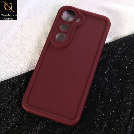 Vivo Y400 Cover - Maroon - Soft Silicone Case With Round Bumper Matte TPU Shockproof Cover