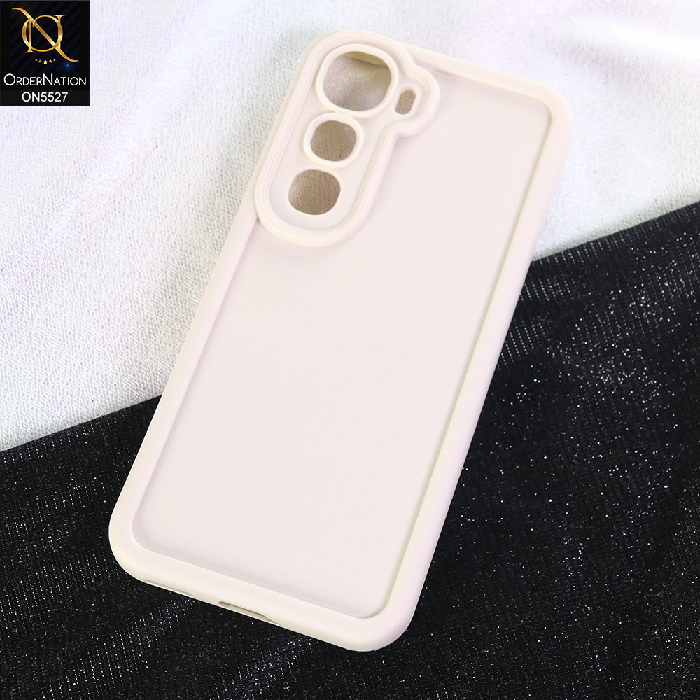 Vivo Y400 Cover - Off White - Soft Silicone Case With Round Bumper Matte TPU Shockproof Cover