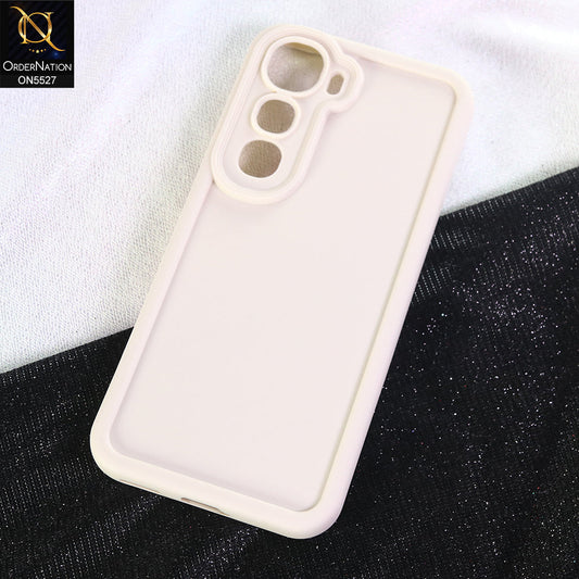 Vivo Y400 Cover - Off White - Soft Silicone Case With Round Bumper Matte TPU Shockproof Cover