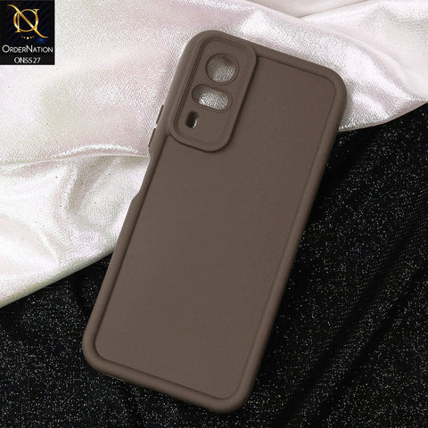 Vivo Y33 Cover - Brown -Soft Silicone Case With Round Bumper Matte TPU Shockproof Cover