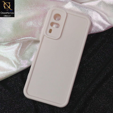 Vivo Y31 Cover - Off White -Soft Silicone Case With Round Bumper Matte TPU Shockproof Cover
