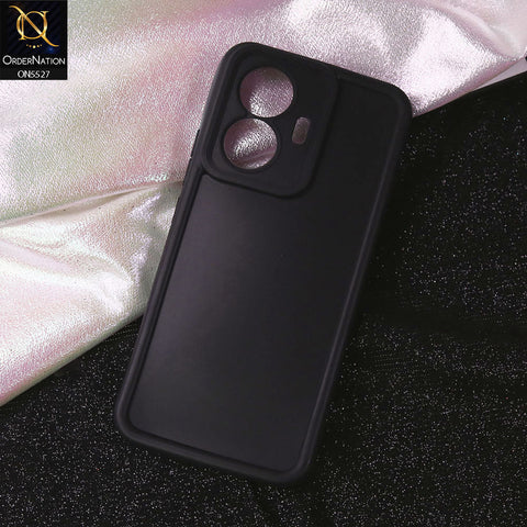 Vivo T1 44W Cover - Black - Soft Silicone Case With Round Bumper Matte TPU Shockproof Cover
