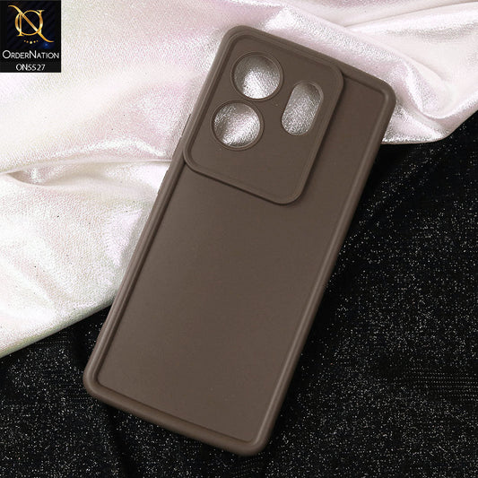 Infinix Zero 30 4G Cover - Brown -Soft Silicone Case With Round Bumper Matte TPU Shockproof Cover