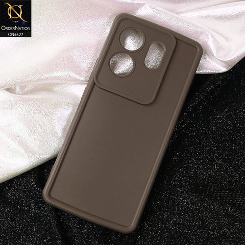 Infinix Zero 30 4G Cover - Brown -Soft Silicone Case With Round Bumper Matte TPU Shockproof Cover