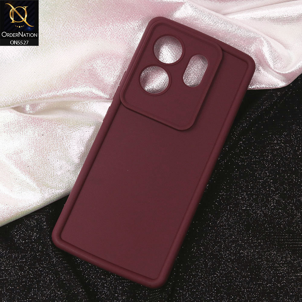 Infinix Zero 30 4G Cover - Maroon - Soft Silicone Case With Round Bumper Matte TPU Shockproof Cover
