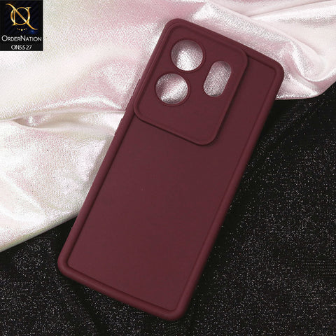 Infinix Zero 30 4G Cover - Maroon - Soft Silicone Case With Round Bumper Matte TPU Shockproof Cover