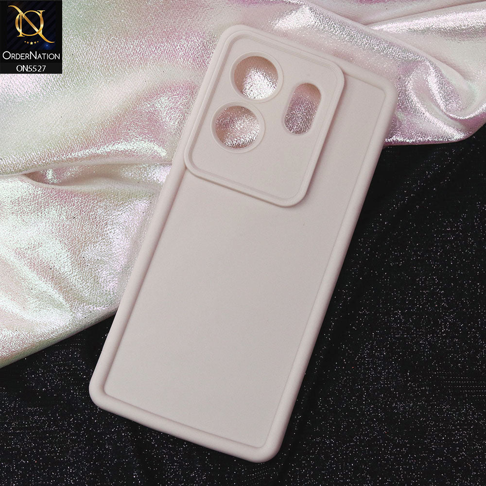 Infinix Zero 30 4G Cover - Off White -Soft Silicone Case With Round Bumper Matte TPU Shockproof Cover