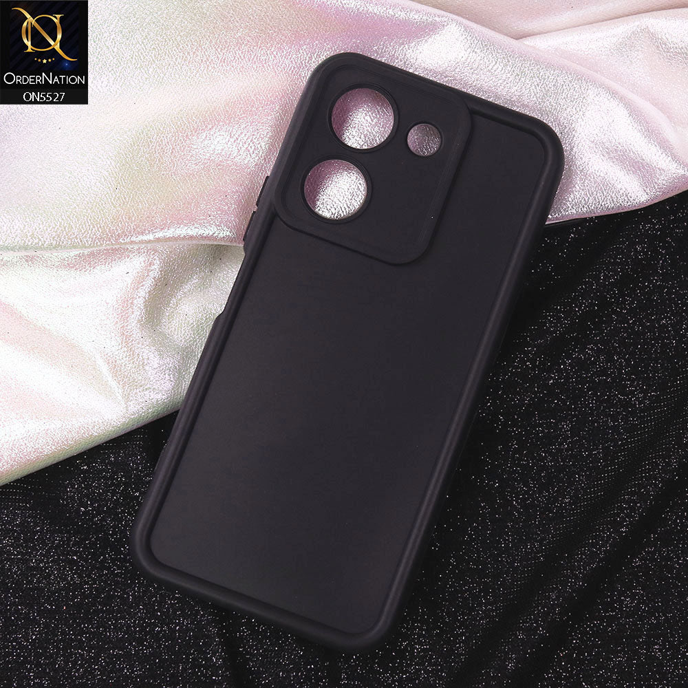 Vivo Y27s Cover - Black - Soft Silicone Case With Round Bumper Matte TPU Shockproof Cover