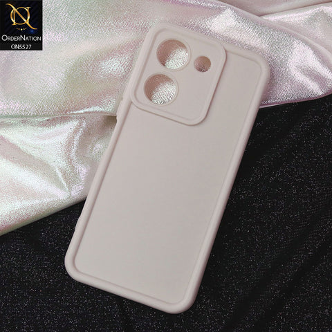 Vivo Y27s Cover - Off White -Soft Silicone Case With Round Bumper Matte TPU Shockproof Cover