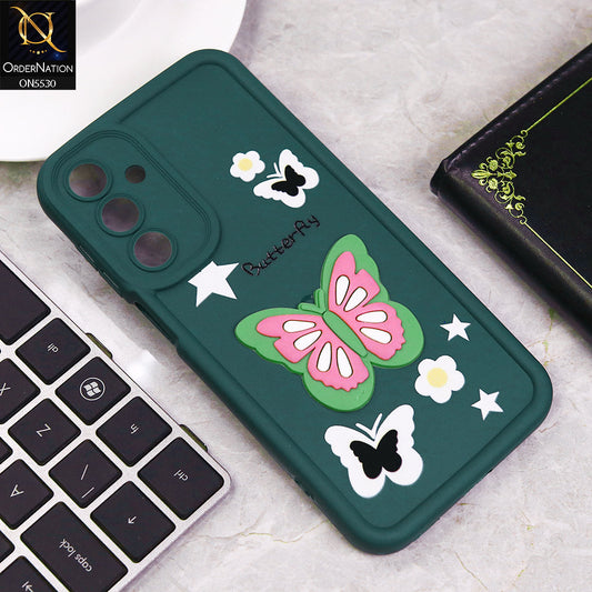 Samsung Galaxy A16 Cover - Green - 3D Butterfly Soft Case With Camera Protection Case