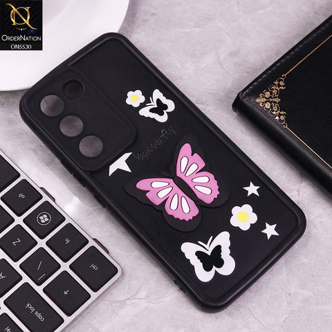 Vivo V30 Lite 4G Cover - Black - 3D Butterfly Soft Case With Camera Protection Case